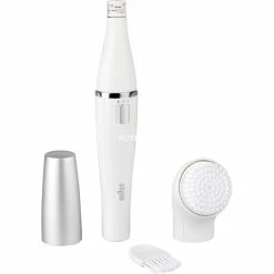 Braun 810 Épilateur Visage/Épilation Et Brosse Nettoyante, Appareil à épiler (Blanc/Argent)