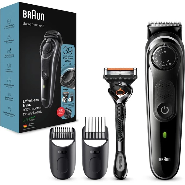 Braun BeardTrimmer 5 BT5342, Tondeuse à Barbe (Noir/gris) – Image 2