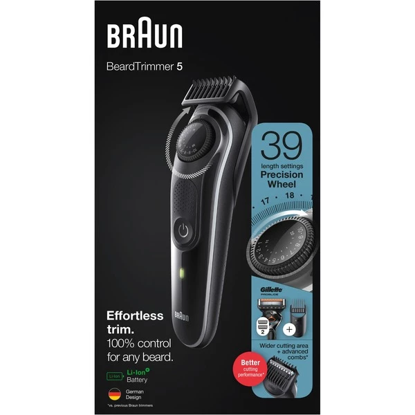 Braun BeardTrimmer 5 BT5342, Tondeuse à Barbe (Noir/gris) – Image 3