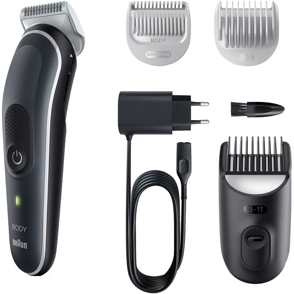 Braun BodyGroomer BG5340 Noir, Argent, Tondeuse (Noir/Blanc, Mouillé & Sec, AC/Batterie, Noir, Argent) – Image 2