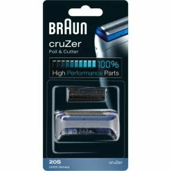 Braun CruZer 20S Tête De Rasage (Argent, Tête De Rasage, 1 Tête(s), Bleu, Argent, Plastique, Métal, Braun, Geschikt Voor CruZer 6 Face, CruZer 6 Beard & Head, CruZer 6 Body, CruZer 5 Beard, CruZer 4 Face)