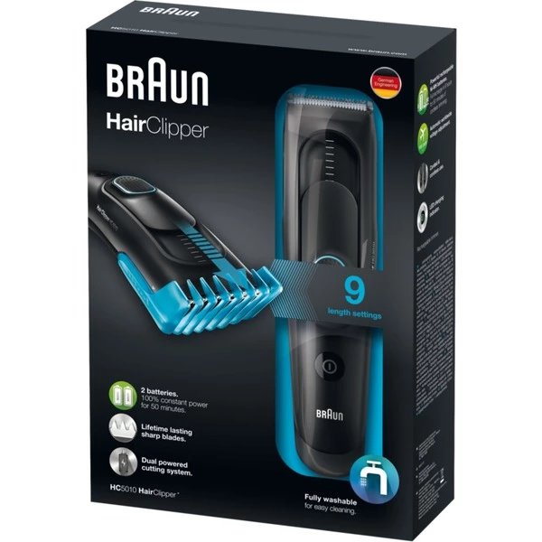 Braun HC5010 Noir, Tondeuse (Noir/Bleu, Noir, 3 Mm, 2,4 Cm, 40 Min, 8 H, Hybrides Nickel-métal (NiMH)) – Image 4