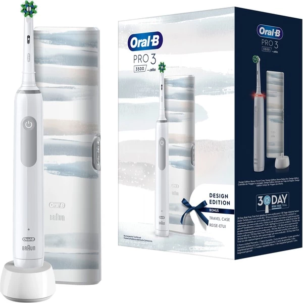 Braun Oral-B Pro 3 3500 Design Edition, Brosse A Dents Electrique (Blanc)