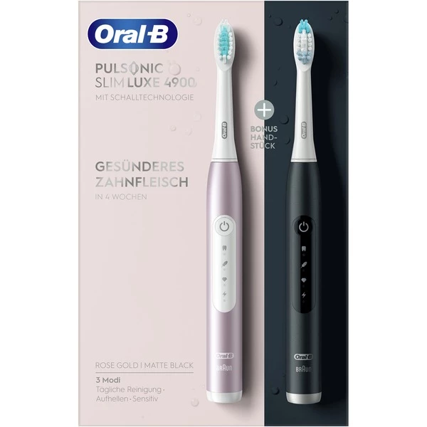 Braun Oral-B Pulsonic Slim Luxe 4900, Brosse A Dents Electrique (Or Rose/Noir)