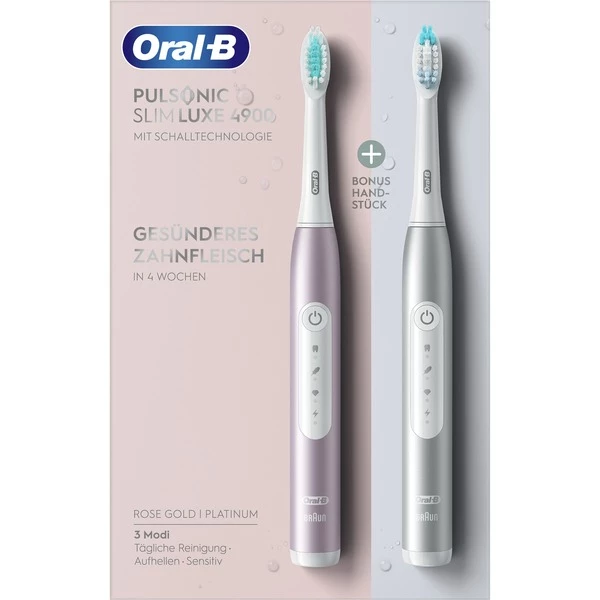 Braun Oral-B Pulsonic Slim Luxe 4900, Brosse A Dents Electrique (Or Rose/Platine)