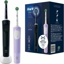 Braun Oral-B Vitality Pro D103 Duo, Brosse A Dents Electrique (Noir/lilas)