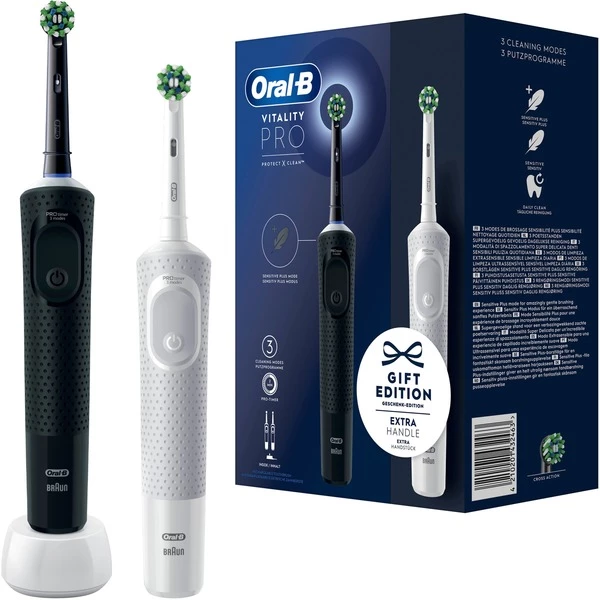 Braun Oral-B Vitality Pro D103 Duo, Brosse A Dents Electrique (Noir/Blanc)