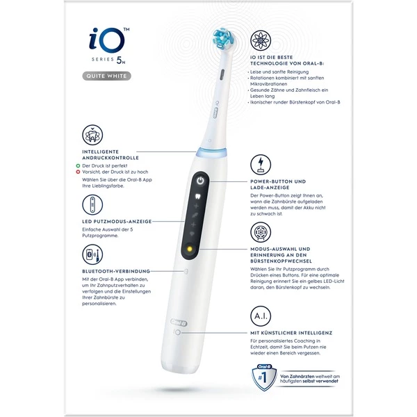 Braun Oral-B IO Series 5, Brosse A Dents Electrique (Blanc) – Image 4