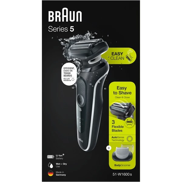 Braun Series 5 51-W1600s, Rasoir (Noir/Blanc) – Image 3