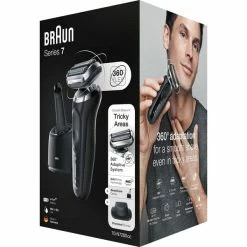 Braun Series 7 70-N7200cc Rasoir à Grille Tondeuse Noir (Noir/Argent, Rasoir à Grille, Noir, Batterie, Lithium-Ion (Li-Ion), Batterie Intégré, 50 Min)