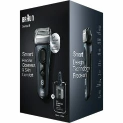 Braun Series 8 8463cc Rasoir à Grille Tondeuse Gris (Bleu-gris/Argent, Rasoir à Grille, Gris, Chargement, Batterie, Lithium-Ion (Li-Ion), 60 Min)