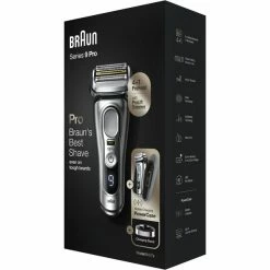 Braun Series 9 Pro 81744531 Rasoir Pour Homme Rasoir à Grille Tondeuse Argent (Argent, Rasoir à Grille, Argent, LED, Batterie, Lithium-Ion (Li-Ion), Batterie Intégré)