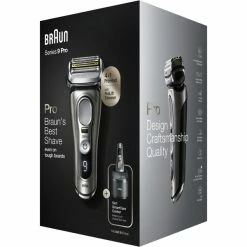 Braun Series 9 Pro 9465CC Rasoir à Grille Tondeuse Noir, Argent (Graphite/Argent, Rasoir à Grille, 0,05 Mm, Noir, Argent, Batterie, Lithium-Ion (Li-Ion), 60 Min)