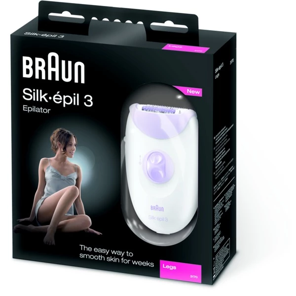 Braun Silk-épil 3 3170, Appareil à épiler (Blanc/Violet) – Image 4