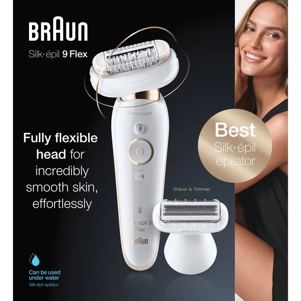 Braun Silk-épil 9 Flex 9002, épilateur, Appareil à épiler (Blanc/Or) – Image 5