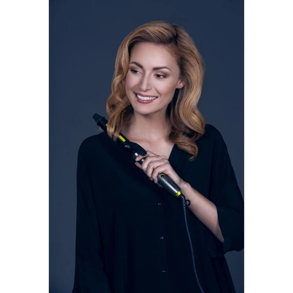 Grundig HS 6430 Fer à Friser À Chaleur Citron Vert 3 M (Taupe/Jaune, Fer à Friser, À Chaleur, 130 °C, 210 °C, Chauffage Céramique PTC, 60 S) – Image 3