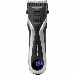 Grundig MC 8840 Noir, Argent, Tondeuse à Barbe (Noir/Argent, Noir, Argent, 0,5 Mm, 3 Cm, Barbe, Acier Inoxydable, AC/Batterie)