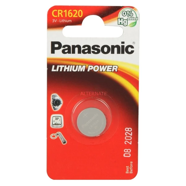 Panasonic CR1620 Batterie à Usage Unique Lithium (Batterie à Usage Unique, Lithium, 3 V, 75 MAh, 16 Mm, 16 Mm)
