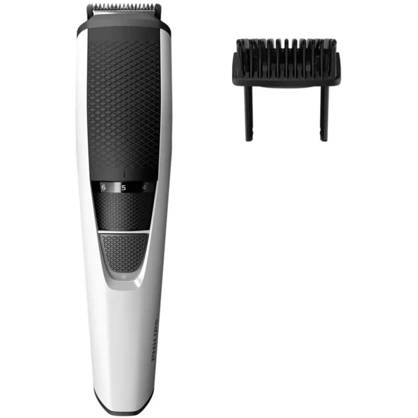 Philips 3000 Series Tondeuse Barbe, Pas De 1 Mm, Tondeuse à Barbe (Blanc/Noir, Pas De 1 Mm, Lavable, Sans Entretien, Aucune Lubrification Nécessaire, Batterie, Noir, Argent)