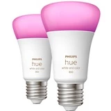 Philips Hue A60 - Ampoule Connectée E27 - 800 (lot De 2), Lampe à LED (Philips Hue White And Color Ambiance A60 - Ampoule Connectée E27 - 800 (lot De 2), Ampoule Intelligente, Blanc, Bluetooth/Zigbee, LED, E27, 2000 K) – Image 5