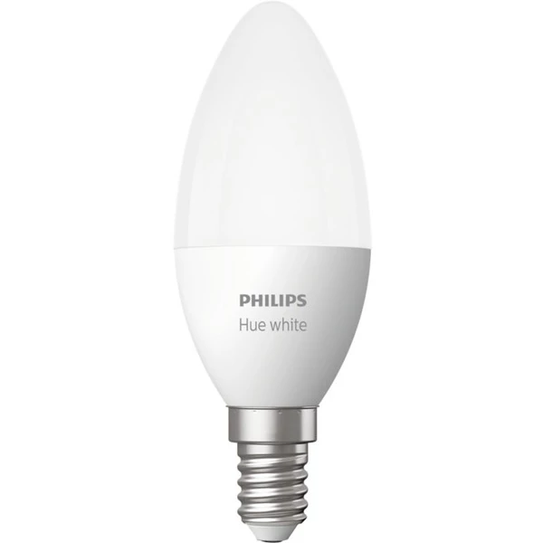 Philips Hue Flamme - Ampoule Connectée E14, Lampe à LED (Philips Hue White Flamme - Ampoule Connectée E14, Ampoule Intelligente, Blanc, Bluetooth/Zigbee, LED Intégrée, E14, Blanc Chaud) – Image 2