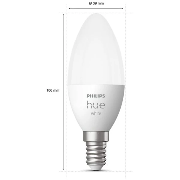 Philips Hue Flamme - Ampoule Connectée E14, Lampe à LED (Philips Hue White Flamme - Ampoule Connectée E14, Ampoule Intelligente, Blanc, Bluetooth/Zigbee, LED Intégrée, E14, Blanc Chaud) – Image 3