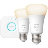 Philips Hue Kit De Démarrage : 2 Ampoules Connectées E27 (1100), Lampe à LED (Philips Hue White Kit De Démarrage : 2 Ampoules Connectées E27 (1100), Kit D'éclairage Intelligent, Blanc, Bluetooth/Zigbee, LED, E27, Lumière Blanche Douce) – Image 5