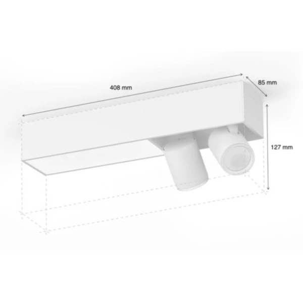 Philips Hue Plafonnier Centris 2 Spots, Lumière LED (Blanc, Philips Hue White And Color Ambiance Plafonnier Centris 2 Spots, Spot D'éclairage Intelligent, Blanc, Bluetooth/Zigbee, LED, Ampoule(s) Non Remplaçable(s), GU10) – Image 3