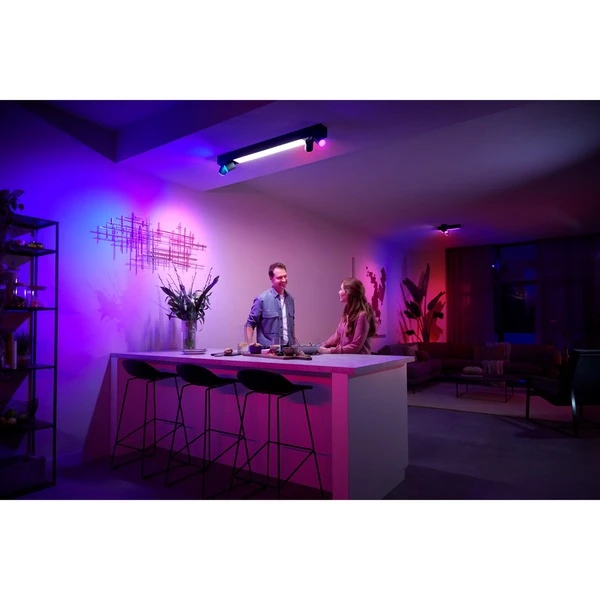 Philips Hue Plafonnier Centris 4 Spots, Lumière LED (Noir, Philips Hue White And Color Ambiance Plafonnier Centris 4 Spots, Spot D'éclairage Intelligent, Noir, Bluetooth/Zigbee, LED, Ampoule(s) Non Remplaçable(s), GU10) – Image 6