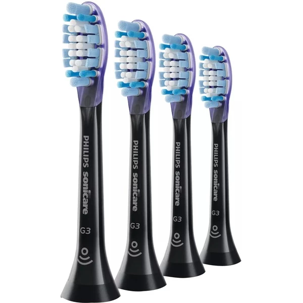Philips Lot De 4 Têtes De Brosse Standard, Tête Brosse à Dent électrique (Noir, 4 Pièce(s), Noir, Doux, Caoutchouc)