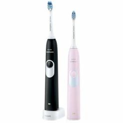 Philips Sonicare 2 Series Gum Health Brosse à Dents électrique, 1 Mode, 2 Manches, Brosse A Dents Electrique (Noir/Rose, 1 Mode, 2 Manches, Adulte, Brosse à Dents à Ultrasons, Soin Quotidien, Soins Des Gencives, 31000 Mouvements Par Minute, Noir, Rose, 2 Min, 30 Sec)