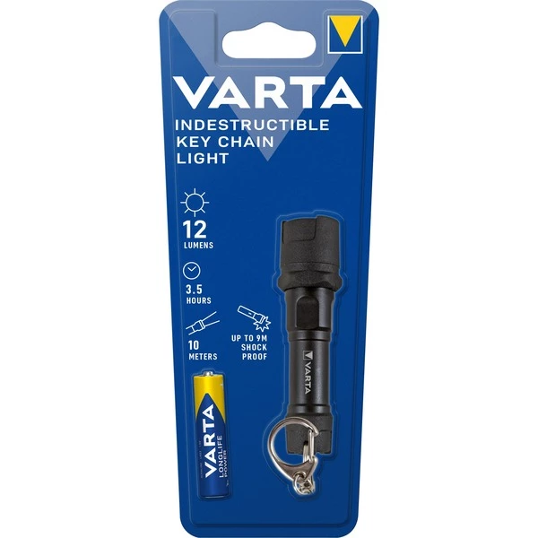Varta 16701 101 421 Torche Et Lampe De Poche Noir Lampe Porte-clés LED (Noir, Lampe Porte-clés, Noir, Caoutchouc, 9 M, IPX4, LED)