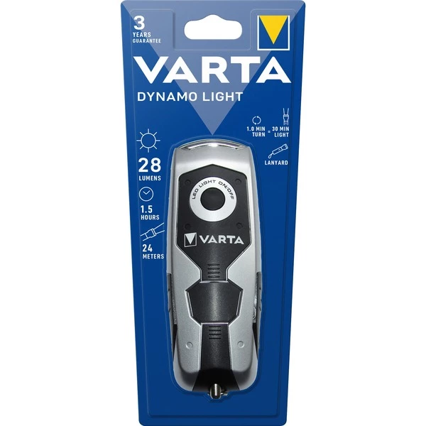 Varta Dynamo Light LED Noir, Gris Lampe Torche, Lampe De Poche (Argent/Noir, Lampe Torche, Noir, Gris, Plastique, CE, LED, 3 Lampe(s))