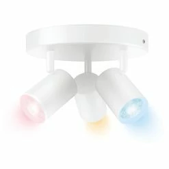 WiZ 3 Spots Orientables IMAGEO Plaque Ronde, Lumière LED (Blanc, Spot D'éclairage Intelligent, Blanc, LED, Ampoule(s) Non Remplaçable(s), 2200 K, 6500 K)