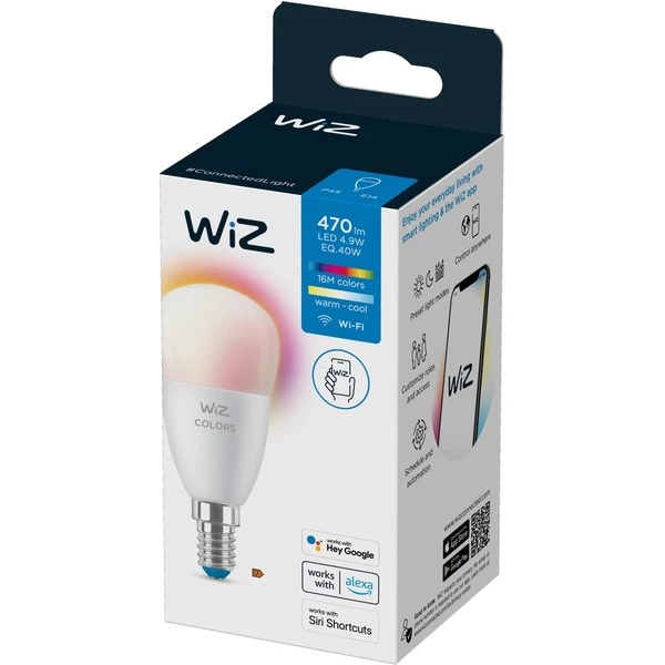 WiZ Ampoule 4,9 W (éq. 40 W) P45 E14, Lampe à LED (9 W (éq. 40 W) P45 E14, Ampoule Intelligente, Blanc, E14, Blanc, 2200 K, 6500 K) – Image 3