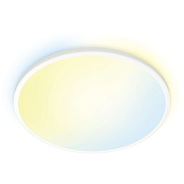 WiZ Plafonnier Superslim 22 W, Lumière LED (Blanc, Éclairage De Plafond Intelligent, Blanc, Wi-Fi/Bluetooth, LED, Ampoule(s) Non Remplaçable(s), 2700 K)